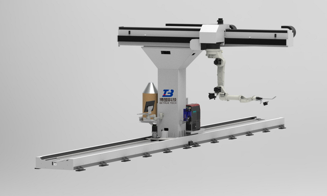 8 Axis Rail-mounted Robot Welding Workstation With Cantilever 